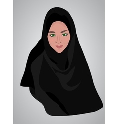 Muslim girl dressed in colored hijab Royalty Free Vector