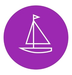 sailboat drawn in chalk icon vector sailboat line icon vector sailboat