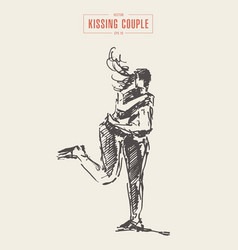 Girl And Boy Kiss Hug Kissing Couple Sketch Vector Image Girl And Boy Kiss Hug Kissing Couple Sketch Vector Image