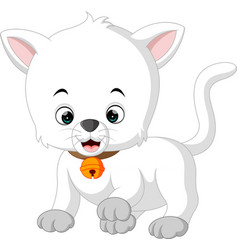 White cat Royalty Free Vector Image - VectorStock