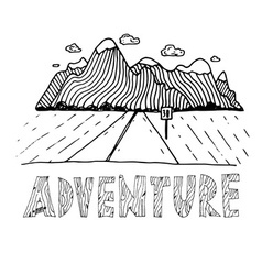 Hand drawn labels for adventure themes Royalty Free Vector