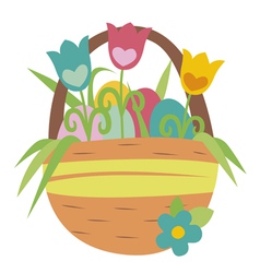 Easter rabbit with basket Royalty Free Vector Image