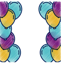 Download Vertical border with balloons Royalty Free Vector Image