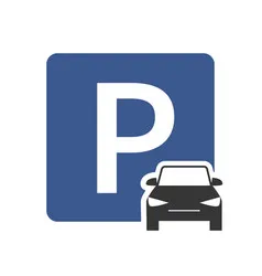 parking zone icon with car symbol top view