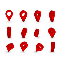 Set map pointer 3d pin location symbols Royalty Free Vector