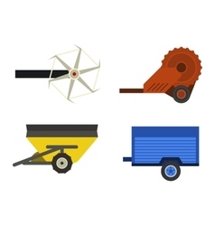 Equipment farm for agriculture machinery combine Vector Image