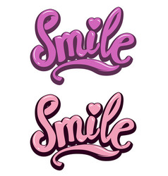 Download Hand Drawn Lettering Word Smile Royalty Free Vector Image