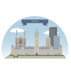 Ottawa skyline silhouette black city Royalty Free Vector