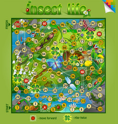 Insect Life Board Game Vector Image Insect Life Board Game Vector Image