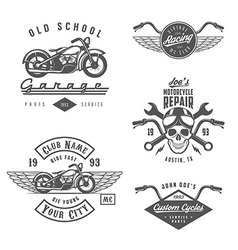 Vintage biker club signs motorcycle repair Royalty Free Vector Image ...