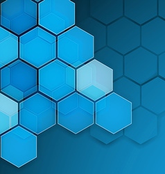 Abstract blue background hexagon Royalty Free Vector Image