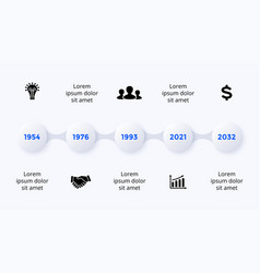 Timeline neumorphic infographic 8 Royalty Free Vector Image