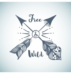 Download Feather Arrow Wreath in Boho Style Royalty Free Vector Image