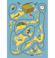 pirate treasure map labyrinth royalty free vector image
