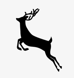 running deer black silhouette vector image