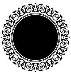 Black circle frame with ornamental border Vector Image