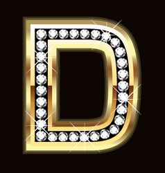 D letter pink bling girly Royalty Free Vector Image