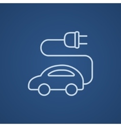 Electric car line icon vector