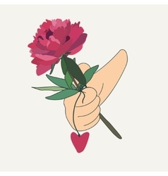 Man giving flower bouquet Royalty Free Vector Image