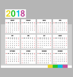 week calendar 2018