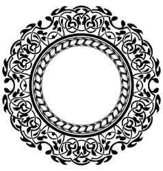 Black circle frame with ornamental border Vector Image