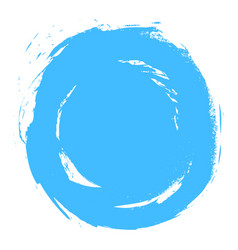Blue brush stroke circle shape Royalty Free Vector Image