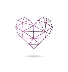Geometric heart design silhouette Royalty Free Vector Image