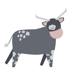 Cow head with grassland background Royalty Free Vector Image