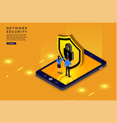 Isometric security network Royalty Free Vector Image