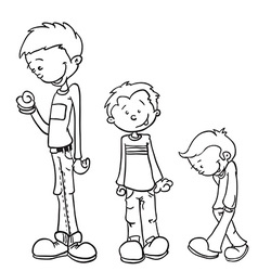 A tall boy standing Royalty Free Vector Image - VectorStock