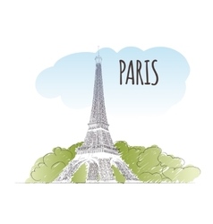 Eiffel tower logo design template Paris or Vector Image