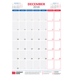 blank december 2018 calendar printable