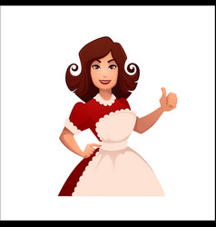 Download Retro woman cooking Royalty Free Vector Image - VectorStock