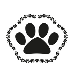 Pet shop logo with pet paw Royalty Free Vector Image