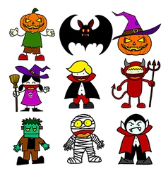 Halloween character cartoon Royalty Free Vector Image