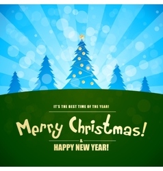 Landscape with Christmas type design Royalty Free Vector