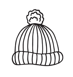 Winter hat outline drawings Royalty Free Vector Image