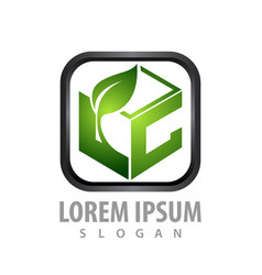 Lc logo monogram with hexagon shape and outline Vector Image