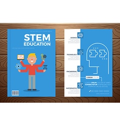stem education book cover and flyer template vector image stem flyer template