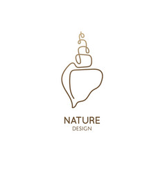 One single line drawing beauty scallop Royalty Free Vector