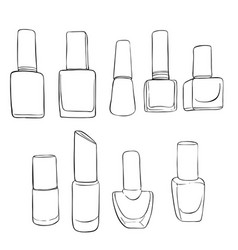 Set of Nail Polish Bottles Royalty Free Vector Image