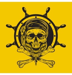 Skull with bandana and cap Royalty Free Vector Image - VectorStock