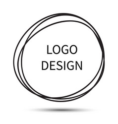 Logo design hand drawn circle doodle Royalty Free Vector