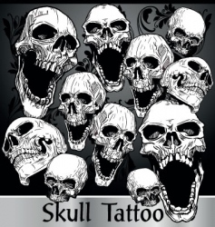 Skull tattoo set Royalty Free Vector Image - VectorStock