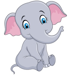 Download Cute baby elephant cartoon sitting Royalty Free Vector Image