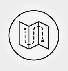 Isometric line folded map with location marker Vector Image