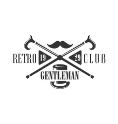 Download Gentleman Club Label Design With Umbrella Vector Image