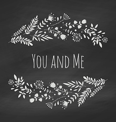 Chalk floral frame Royalty Free Vector Image - VectorStock