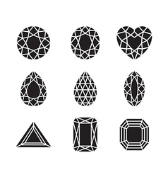 Diamond gem jewelry silhouette icon Royalty Free Vector