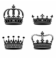 Crown collection - silhouette Royalty Free Vector Image